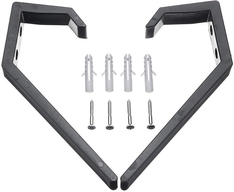 Fonture 6PCS Helmet Holders Plastic Hanging Hooks Wall Mounted Hangers Hat Glove Bag Shoe Clothes Rack (Black-6PC) - Image 2